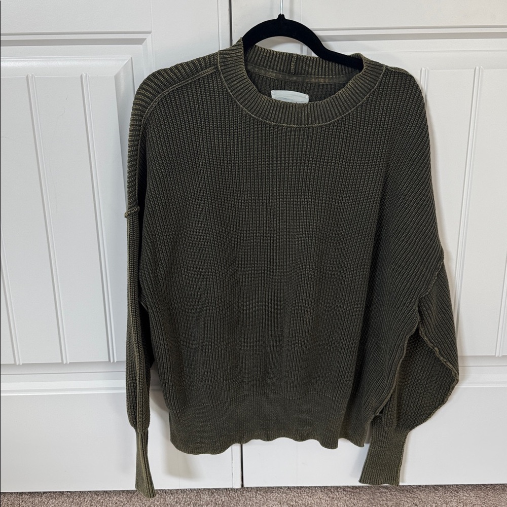 Aerie Olive Ribbed Sweater